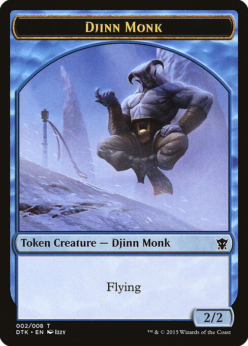 Dragons of Tarkir Tokens - 2 - Djinn Monk - Common