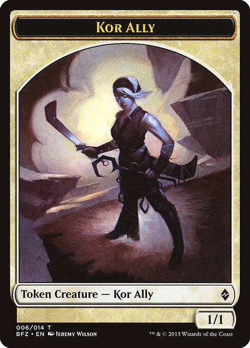 Battle for Zendikar Tokens - 6 - Kor Ally - Common