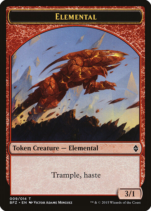 Battle for Zendikar Tokens - 9 - Elemental - Common
