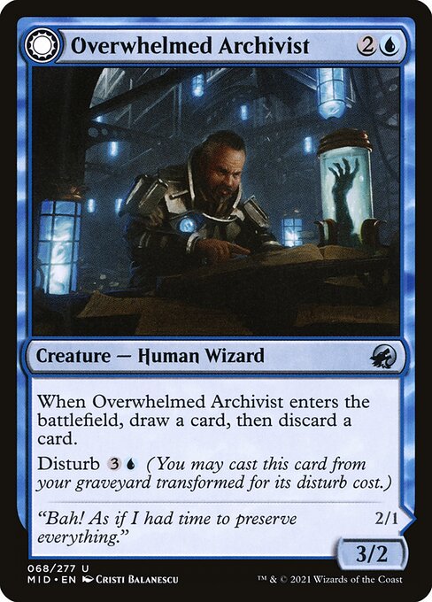 Innistrad: Midnight Hunt - 68 - Overwhelmed Archivist // Archive Haunt - Uncommon