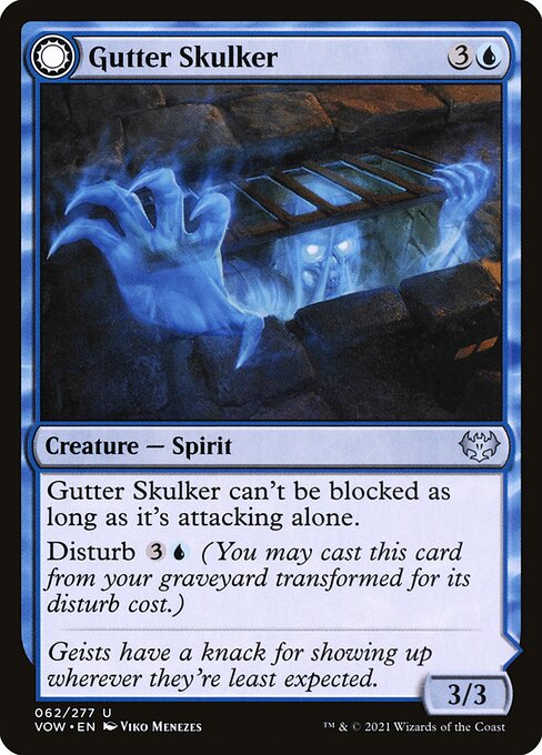 Innistrad: Crimson Vow - 62 - Gutter Skulker // Gutter Shortcut - Uncommon