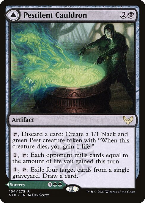 Strixhaven: School of Mages - 154 - Pestilent Cauldron // Restorative Burst - Rare