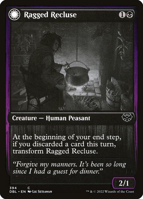Innistrad: Double Feature - 394 - Ragged Recluse // Odious Witch - Common