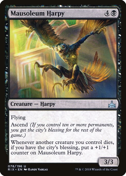 Rivals of Ixalan - 78 - Mausoleum Harpy - Uncommon