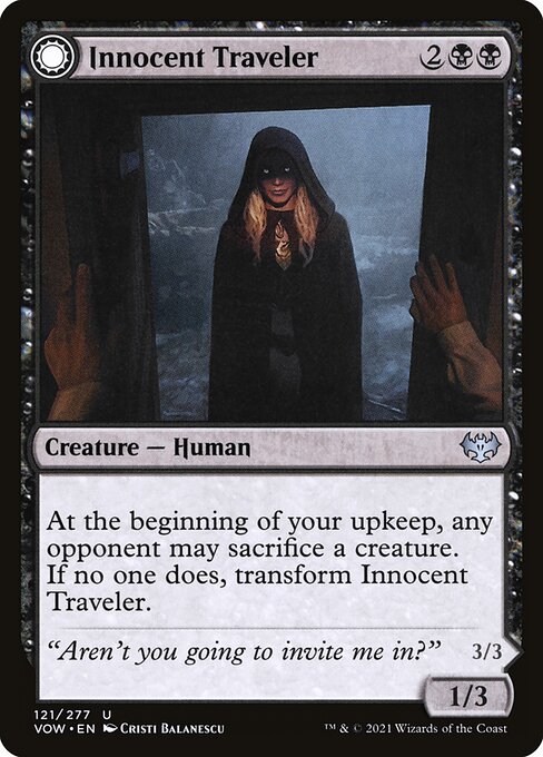 Innistrad: Crimson Vow - 121 - Innocent Traveler // Malicious Invader - Uncommon