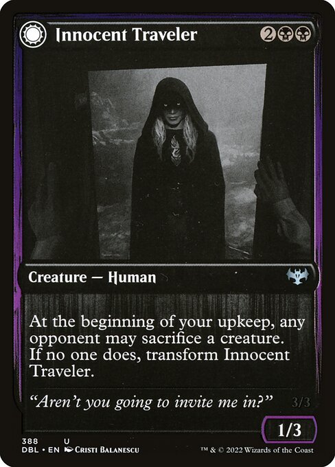Innistrad: Double Feature - 388 - Innocent Traveler // Malicious Invader - Uncommon