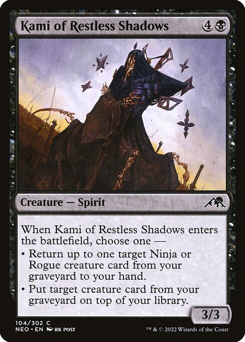Kamigawa: Neon Dynasty - 104 - Kami of Restless Shadows - Common