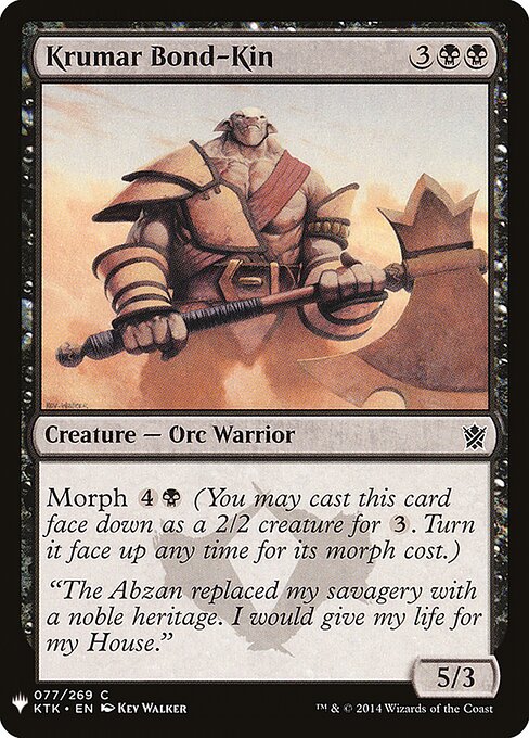 The List - KTK-77 - Krumar Bond-Kin - Common