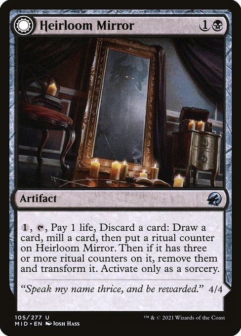 Innistrad: Midnight Hunt - 105 - Heirloom Mirror // Inherited Fiend - Uncommon