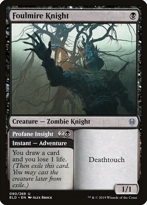 Throne of Eldraine - 90 - Foulmire Knight // Profane Insight - Uncommon