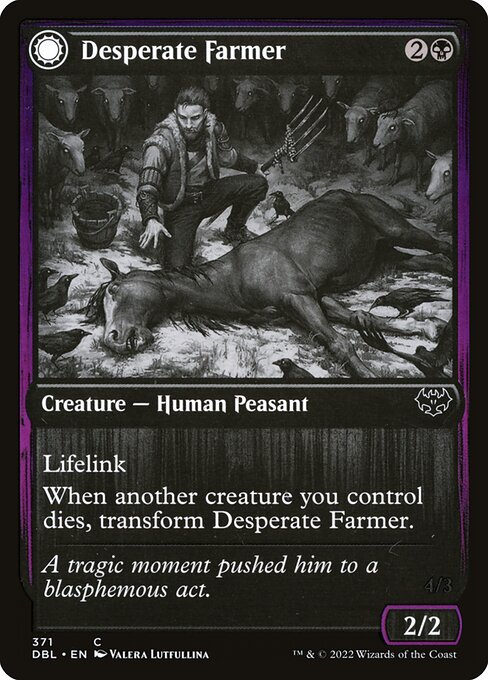 Innistrad: Double Feature - 371 - Desperate Farmer // Depraved Harvester - Common