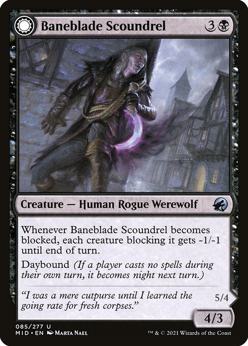 Innistrad: Midnight Hunt - 85 - Baneblade Scoundrel // Baneclaw Marauder - Uncommon