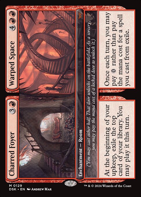 Duskmourn: House of Horror - 129 - Charred Foyer // Warped Space - Mythic