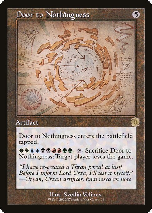 The Brothers' War Retro Artifacts - 77 - Door to Nothingness - Rare - Double Rainbow Foil