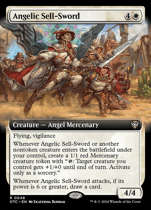 Outlaws of Thunder Junction Commander - 46 - Angelic Sell-Sword - Rare