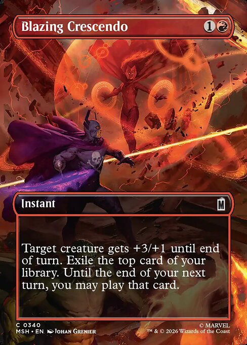 Marvel Super Heroes - 340 - Blazing Crescendo - Common - Borderless Foil