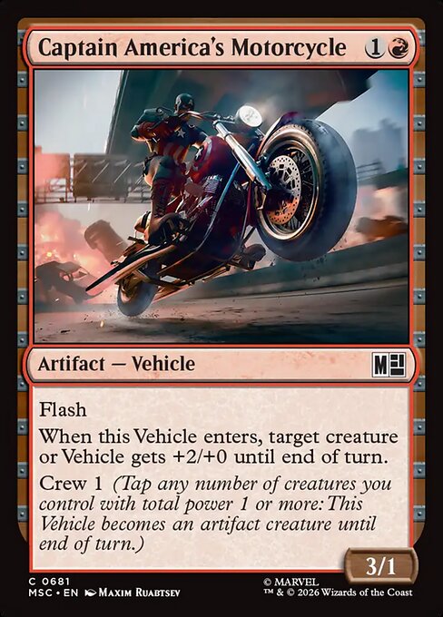 Marvel Super Heroes Commander - 681 - Captain America's Motorcycle - Common - Foil