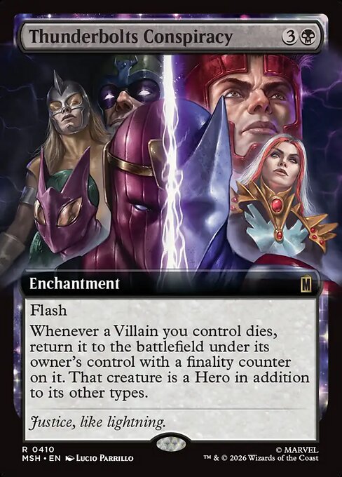 Marvel Super Heroes - 410 - Thunderbolts Conspiracy - Rare - Extended Art Foil