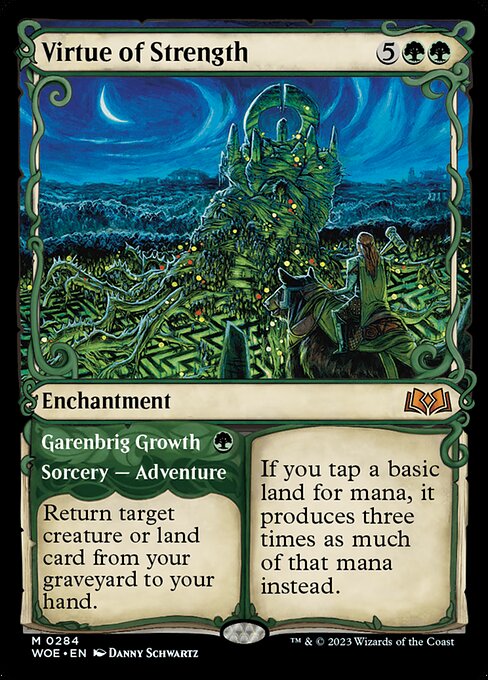 Wilds of Eldraine - 284 - Virtue of Strength // Garenbrig Growth - Mythic