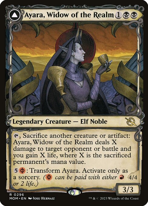 March of the Machine - 296 - Ayara, Widow of the Realm // Ayara, Furnace Queen - Rare