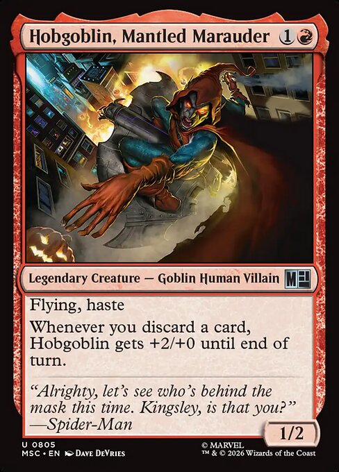 Marvel Super Heroes Commander - 805 - Hobgoblin, Mantled Marauder - Uncommon - Foil