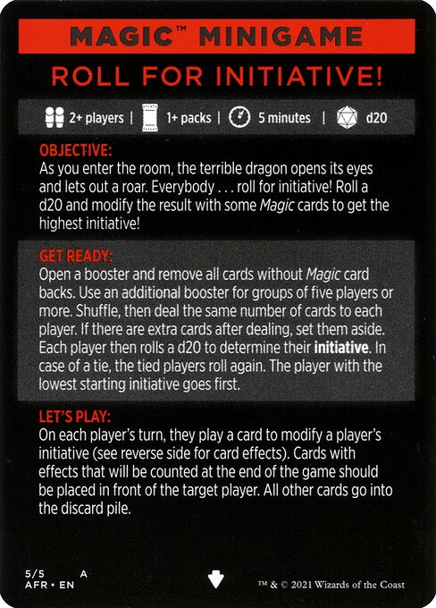 Adventures in the Forgotten Realms Minigames - 5 - Roll for Initiative // Roll for Initiative (cont'd) - Common