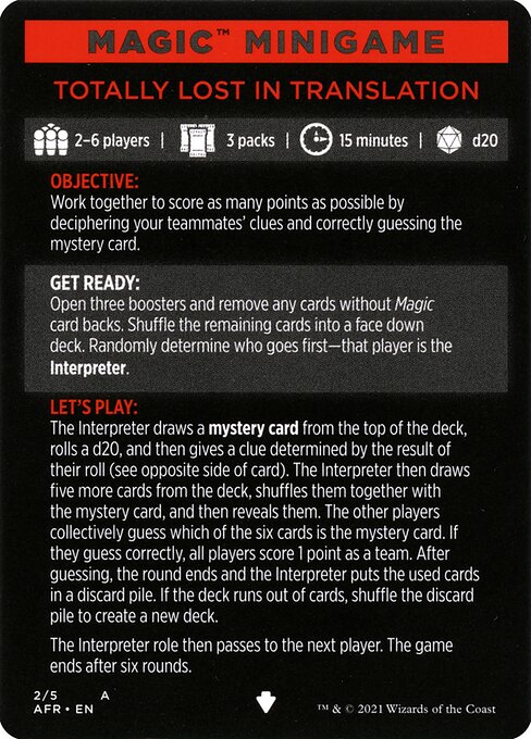 Adventures in the Forgotten Realms Minigames - 2 - Totally Lost in Translation // Totally Lost in Translation (cont'd) - Common