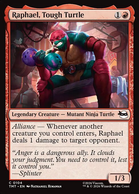 Teenage Mutant Ninja Turtles - 104 - Raphael, Tough Turtle - Common - Foil