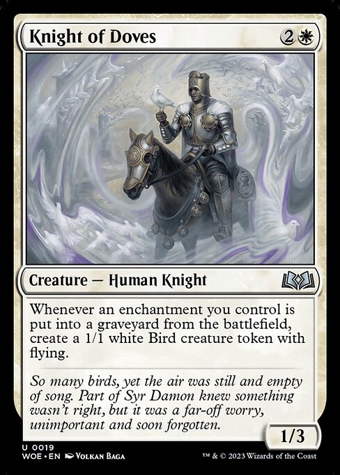 Wilds of Eldraine - 19 - Knight of Doves - Uncommon - Foil