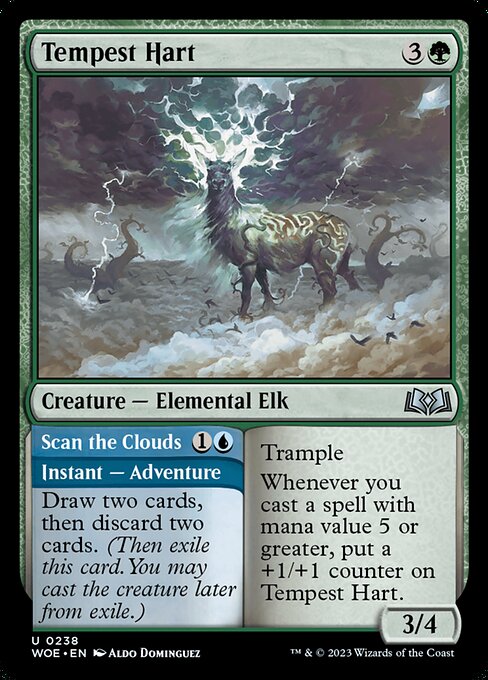Wilds of Eldraine - 238 - Tempest Hart // Scan the Clouds - Uncommon - Foil