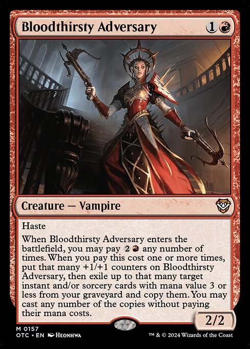 Outlaws of Thunder Junction Commander - 157 - Bloodthirsty Adversary - Mythic