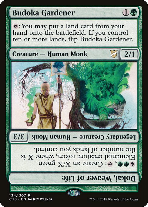 Commander 2018 - 134 - Budoka Gardener // Dokai, Weaver of Life - Rare