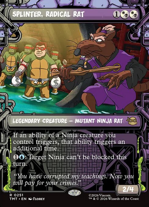 Teenage Mutant Ninja Turtles - 251 - Splinter, Radical Rat - Rare - Borderless Foil