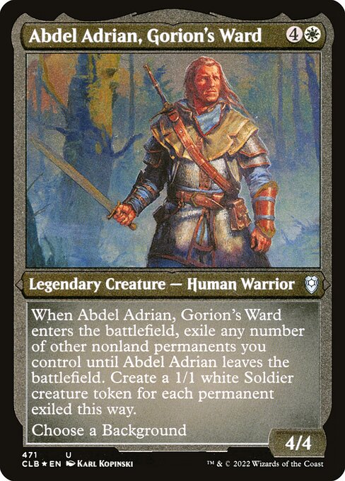 Commander Legends: Battle for Baldur's Gate - 471 - Abdel Adrian, Gorion's Ward - Uncommon