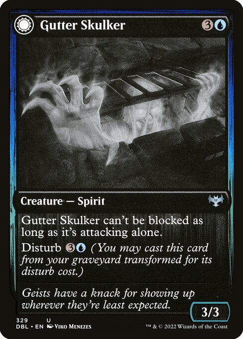 Innistrad: Double Feature - 329 - Gutter Skulker // Gutter Shortcut - Uncommon
