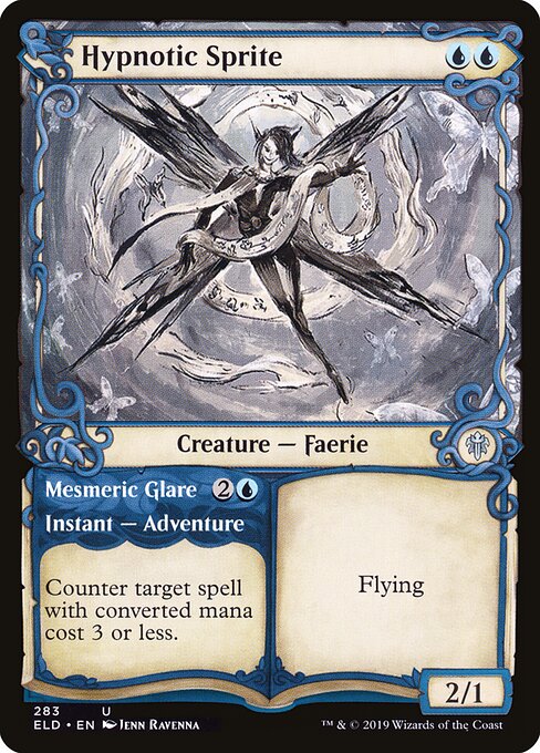 Throne of Eldraine - 283 - Hypnotic Sprite // Mesmeric Glare - Uncommon