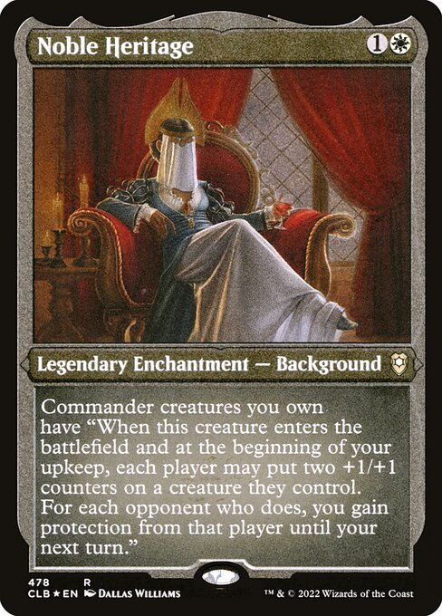Commander Legends: Battle for Baldur's Gate - 478 - Noble Heritage - Rare - Etched Foil