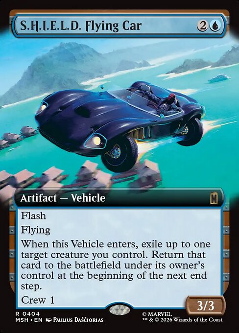 Marvel Super Heroes - 404 - S.H.I.E.L.D. Flying Car - Rare - Extended Art Foil