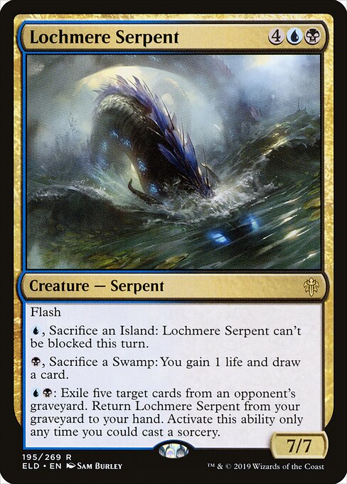 Throne of Eldraine - 195 - Lochmere Serpent - Rare - Foil