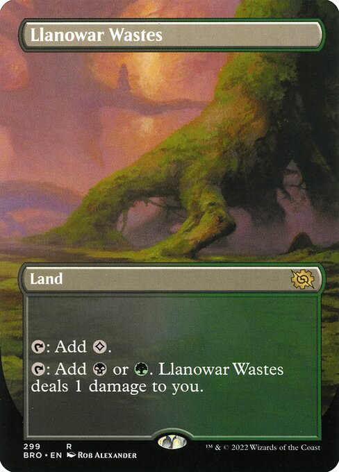The Brothers' War - 299 - Llanowar Wastes - Rare - Borderless Foil