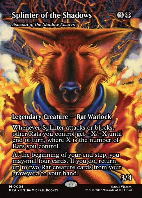Teenage Mutant Ninja Turtles Source Material - 6 - Ashcoat of the Shadow Swarm - Mythic - Borderless Foil