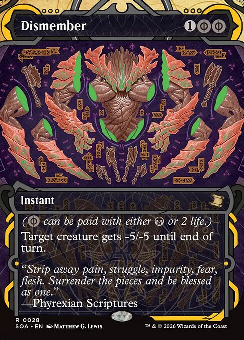 Secrets of Strixhaven Mystical Archive - 28 - Dismember - Rare - Showcase Foil