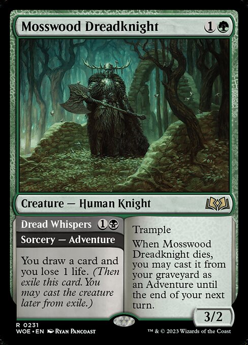 Wilds of Eldraine - 231 - Mosswood Dreadknight // Dread Whispers - Rare