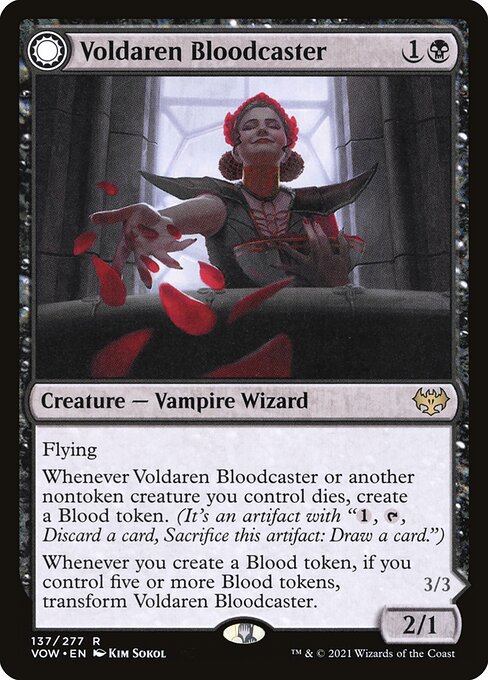 Innistrad: Crimson Vow - 137 - Voldaren Bloodcaster // Bloodbat Summoner - Rare