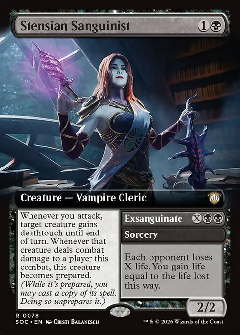 Secrets of Strixhaven Commander - 78 - Stensian Sanguinist // Exsanguinate - Rare