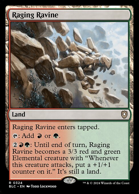 Bloomburrow Commander - 324 - Raging Ravine - Rare
