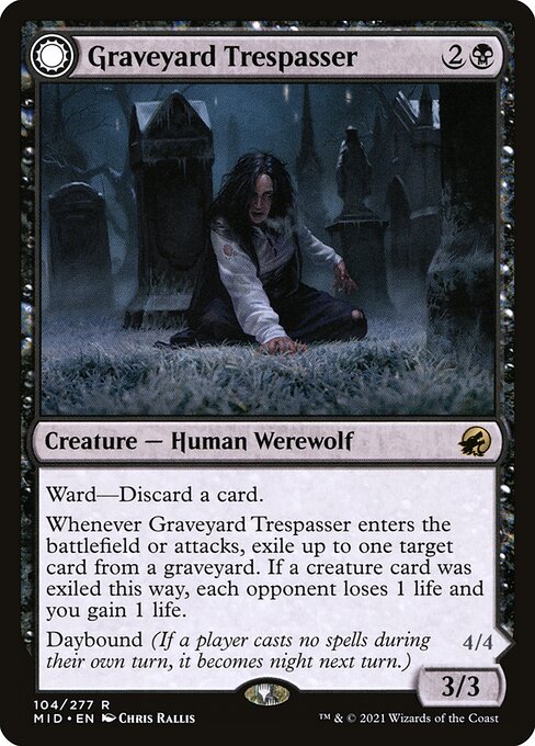 Innistrad: Midnight Hunt - 104 - Graveyard Trespasser // Graveyard Glutton - Rare