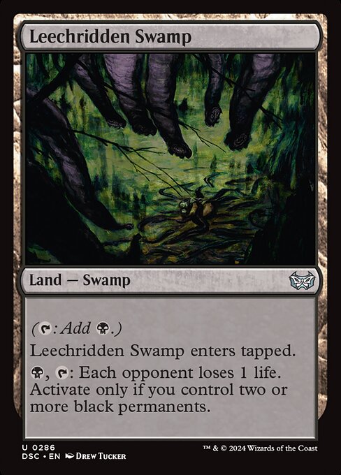 Duskmourn: House of Horror Commander - 286 - Leechridden Swamp - Uncommon