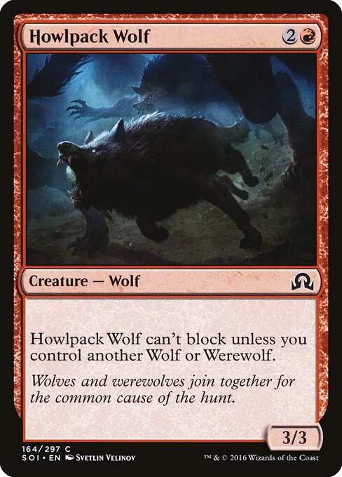 Shadows over Innistrad - 164 - Howlpack Wolf - Common