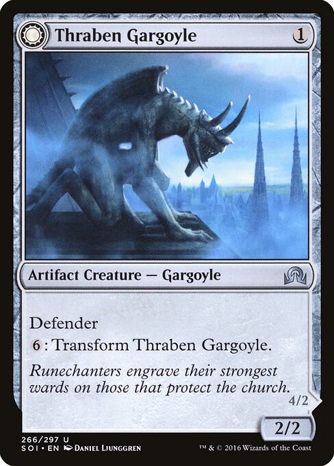 Shadows over Innistrad - 266 - Thraben Gargoyle // Stonewing Antagonizer - Uncommon